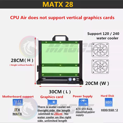 MOD Open PC Case Frame ITX MATX ATX EATX Gamers Cabinet DIY Water Cooler Desktop Computer Aluminum Creative Tower Gaming