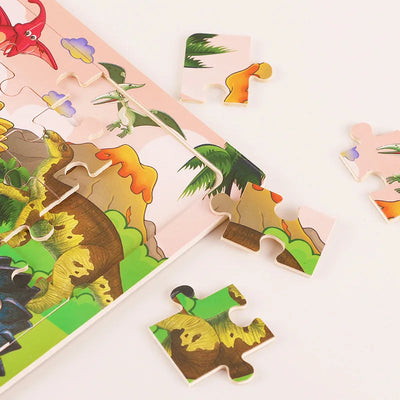 Wooden Jigsaw 3d Puzzle Kids Cartoon Animal Vehicle Puzzles Game Baby Early Learning Educational Toys parenting skill