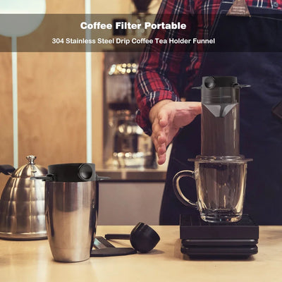 304 Stainless Steel Portable Coffee Filter Drip Coffee Tea Holder Reusable Mug Coffee Dripper Tea Cup Set Coffee Pot Coffeeware