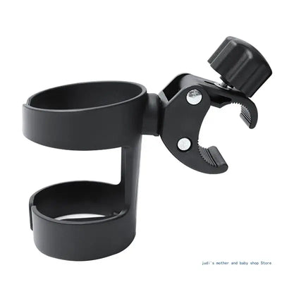 67JC UNIVERSAL STROLLER CUP HOLDER – 360° ROTATING BOTTLE HOLDER FOR WHEELCHAIR, BIKE, WALKER & STROLLER – EASY INSTALLATION, CHILD-SAFE DESIGN