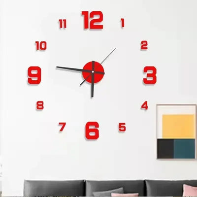 DIY Wall Clock for Home Office 40cm Frameless Modern 3D Wall Clock Mirror Stickers Hotel Room Design School Decoration Decor