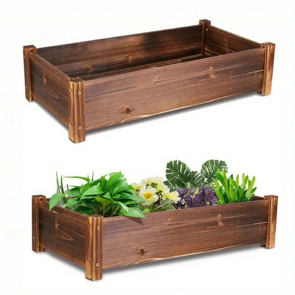 Raised Garden Bed Outdoor Elevated Ground Planter Growing Beds 26x13x6.3"