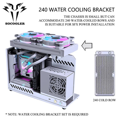 Socooler  ITX Portable Rack Case Open Computer Case Open Frame Diy Gaming Computer Case Mini ITX case Aviation Aluminum SFX G1