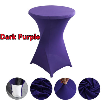 2/1PC Height Stretch Round Tablecloth Cocktail Table Cover Spandex Table Cloth Bar Hotel Party Wedding Elastic Table Cloth Decor