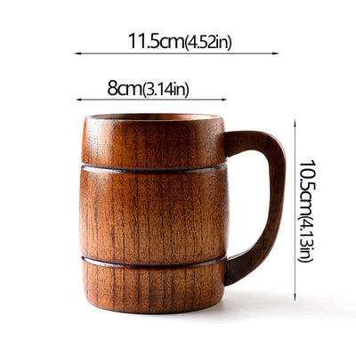 Wooden Cups Handmade Jujube Wood Handle Cups Handle Beer Coffee Milk Tea Mug Handmade Natural Kitchen Bar Drinkware Cup