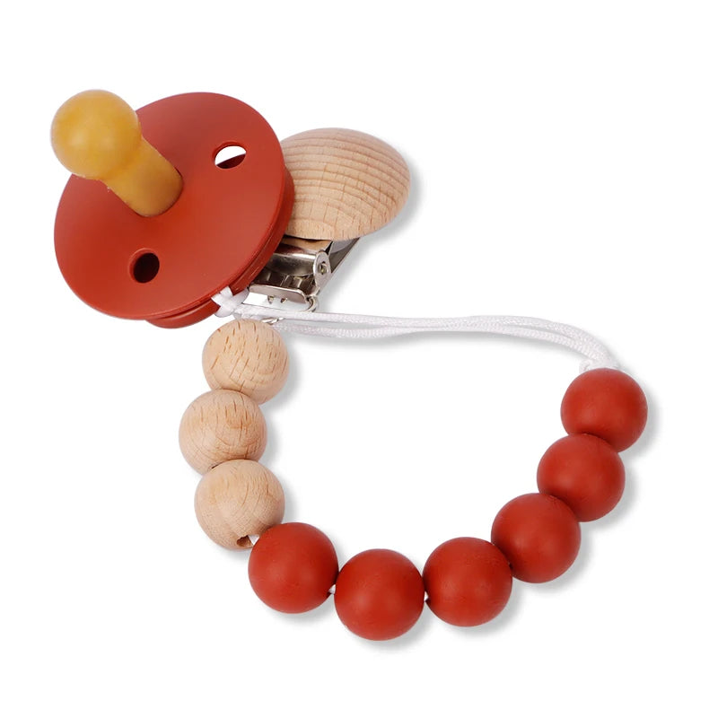 New Design Baby Silicone Pacifier Holder Pacifier Chain Clip Baby Nursing Cavity Toy Silicone Pacifier Baby Accessories