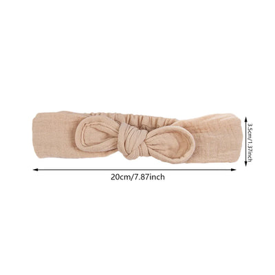 Solid Mulsin Cotton Baby Headbands For Infant Girls Stretchy Sweet Cute Hair Bows Elastic Hair Bands Kids Infant Headwear