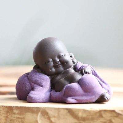 Little Monk Figurine Mini Monk Statue Cute Buddha Monk Statue Adorable Baby Little Monk Decoration Creative Little Monk Ornament