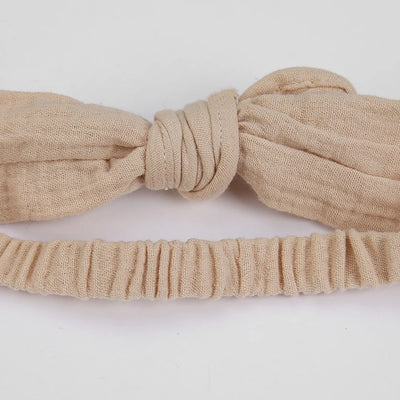 Solid Mulsin Cotton Baby Headbands For Infant Girls Stretchy Sweet Cute Hair Bows Elastic Hair Bands Kids Infant Headwear