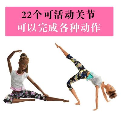 Original Barbie Dolls Made To Move Brunette Blonde Yoga 22 Joints Articulated Toys for Girls Genuine Barbie  Toys for Children