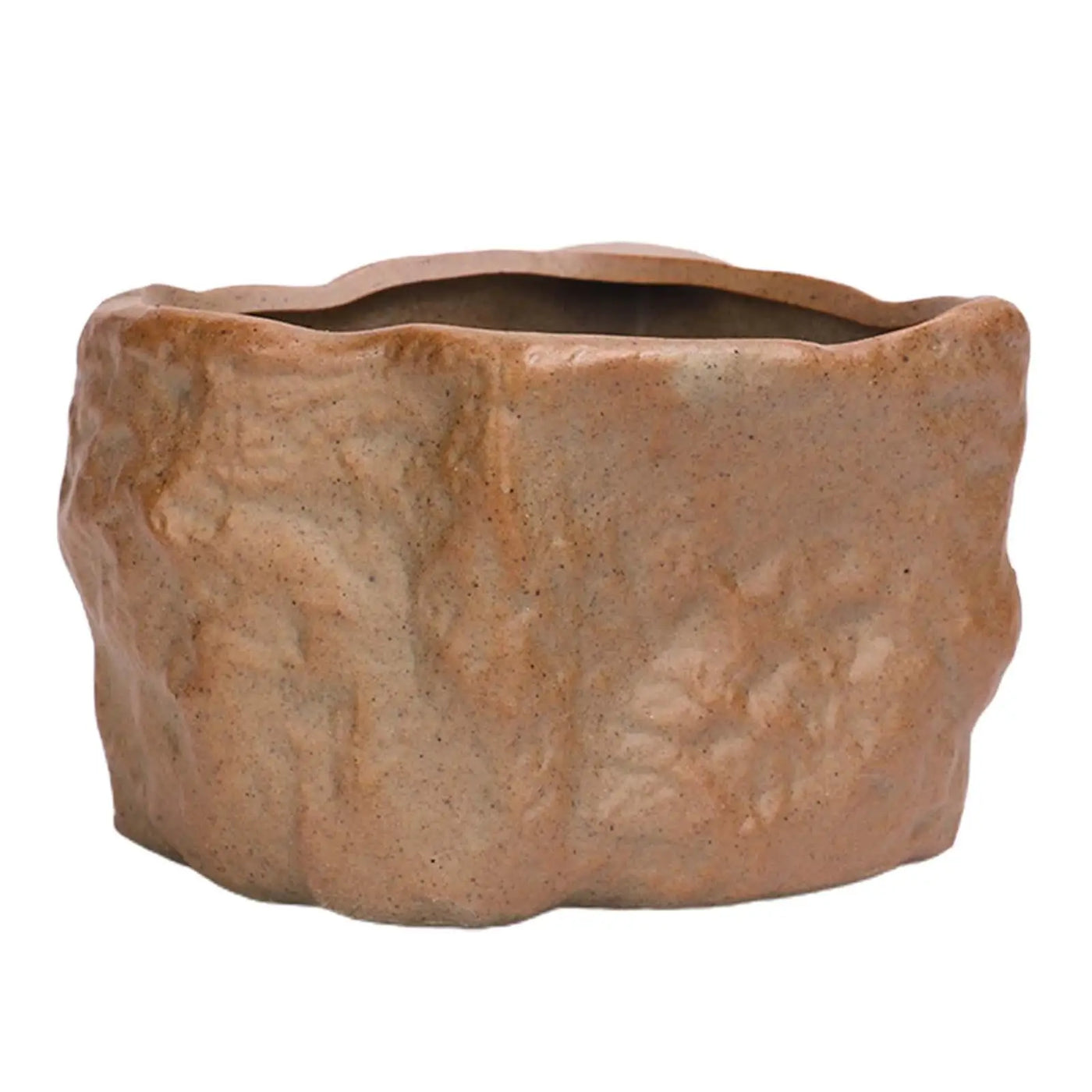 Ceramic Succulent Pot Wear Resistant Stone Shape Cactus Succulent Miniature Garden Bonsai for Home Office Table Desk Decoration