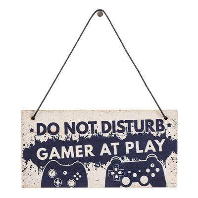 1PC Novelty Gaming Room Sign Wood Plaque "Do Not Disturb""I'm Gamer" Hanging Pendant Game Ornaments Door Wall Decor Funny Gifts