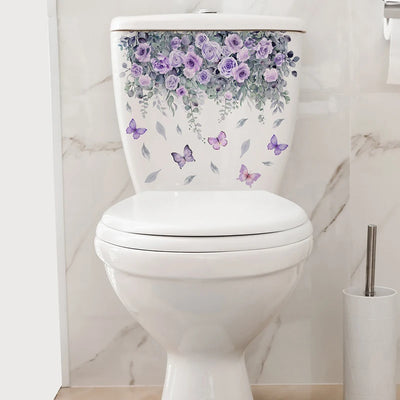 Green Plant Leaves Wall Sticker Bathroom Toilet Sticker WC Self Adhesive Mural Beautify Flower Home Decoration Decals bathroom