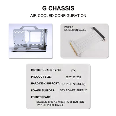 Socooler  ITX Portable Rack Case Open Computer Case Open Frame Diy Gaming Computer Case Mini ITX case Aviation Aluminum SFX G1