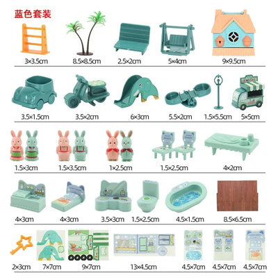 Kawaii Items Kids Toys Miniature Doll House Furniture Kitchen Kits Set Pet  For Barbie DIY Children Game Christmas Present Gift