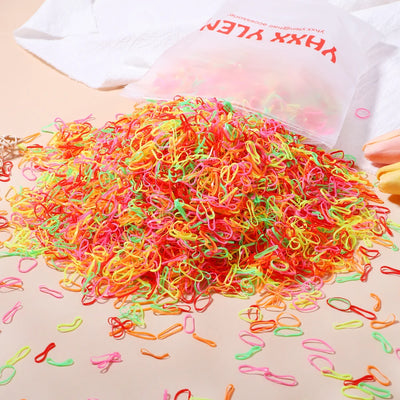 500Pcs/Set Girls Colourful Elastic Disposable Soft Rubber Band Hair Tie Headband Children Ponytail Holder Bands Kids Accessories