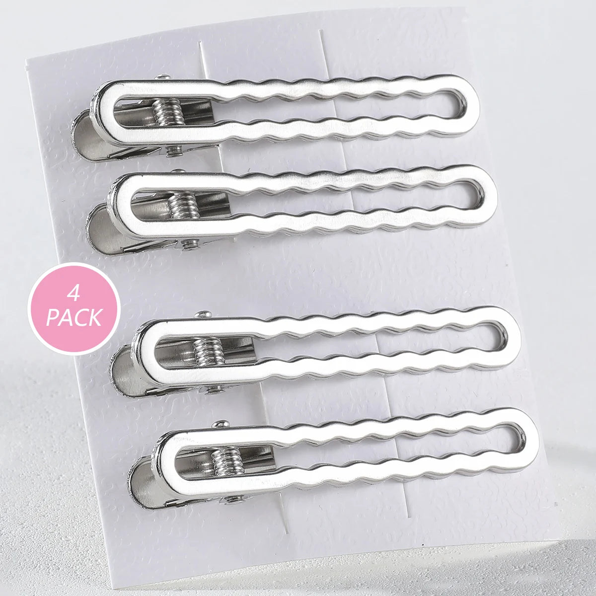 4/24Pcs Silver Y2k Hair Clips for Women Elegant Metal Duckbill Clip Gilrs Hairpins Side Bangs Barrettes Girls Hair Accessories