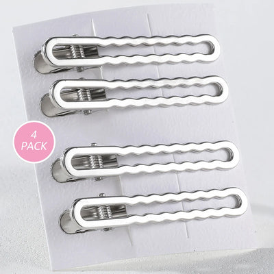 4/24Pcs Silver Y2k Hair Clips for Women Elegant Metal Duckbill Clip Gilrs Hairpins Side Bangs Barrettes Girls Hair Accessories