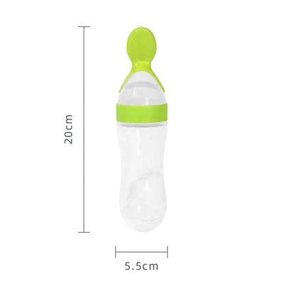 Squeezing Feeding Bottle Silicone Newborn Baby Training Rice Spoon Infant Cereal Food Supplement Feeder Safe Tableware Tools