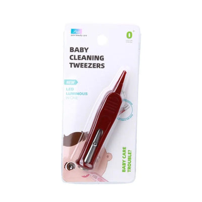 Safety Forceps with LED Light Baby Dig Booger Clip Infants Clean Ear Nose Navel Safety Tweezers Safe Forceps Cleaning Supplies