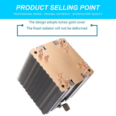 6 Heatpipes RGB CPU Cooler Radiator Silent PWM 4PIN 150W For Intel LGA 1150 1151 1155 1200 1366 2011 X79 X99 AM3 AM4 Ventilador