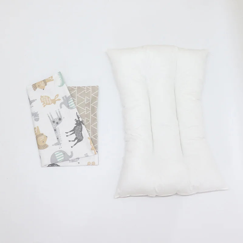 30X50CM BABY PILLOW AND CASE SET, COTTON PILLOWCASE AND PILLOW CORE WITH CARTOON PATTERN FOR KIDS BOYS AND GIRLS