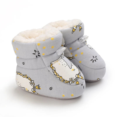 Winter Cute Cartoon Baby Boots for Boys and Girls Cotton Soft Sole Anti slip and Warm Preschool Children's Walking Shoes with