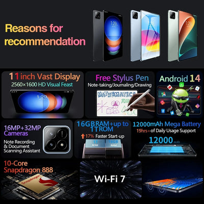 2024 Original Xioami Pad 6S Pro Tablet Android14 Snapdragon888 11Inch HD 16GB+1TB 12000mAh 5G Dual SIM Bluetooth WiFi GPS Tables