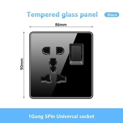 Black UK 18W Type-C Quick charge Socket Universal Double 3pin USB Power Outlet,220V Electrical Wall LED Light 2way Switch TV TEL