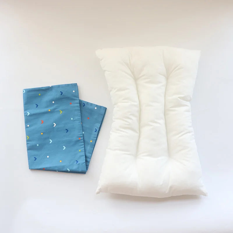 30X50CM BABY PILLOW AND CASE SET, COTTON PILLOWCASE AND PILLOW CORE WITH CARTOON PATTERN FOR KIDS BOYS AND GIRLS