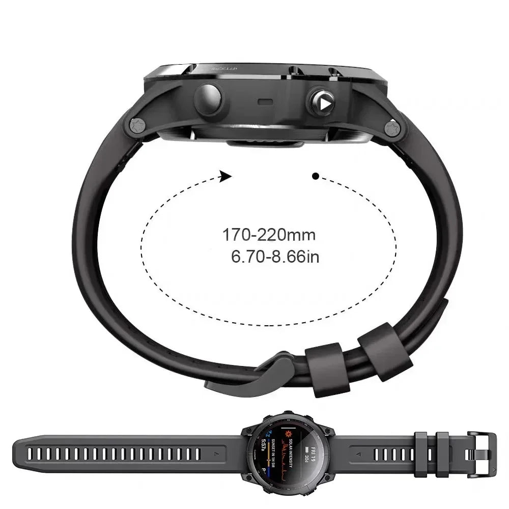 22mm 26mm Silicone Strap For Garmin Fenix 7X 7 Pro Solar/6X 6 Sapphire 5 5X Plus 3 3HR/Epix Approach S62 60 QuickFit Watch Band