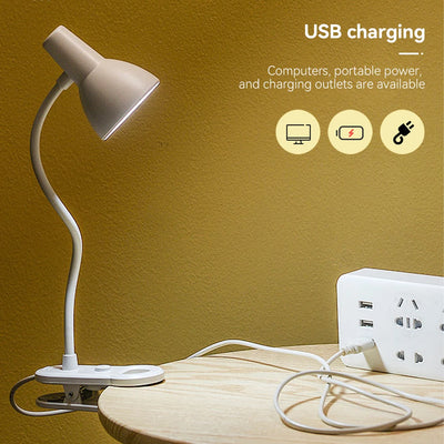 LED Eye Protection Book Night Light Adjustable Angle Mini Clip-On Study Desk Lamp AA Battery USB Plug-in for Bedroom Reading