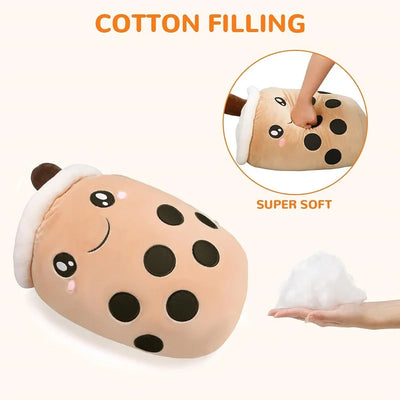 Cute Stuffed Plush Bubble Tea Food Milk Cup Plushie Pillow Mini Simulation Keychain Pendant Soft Plush Doll Toys Gifts for Kids