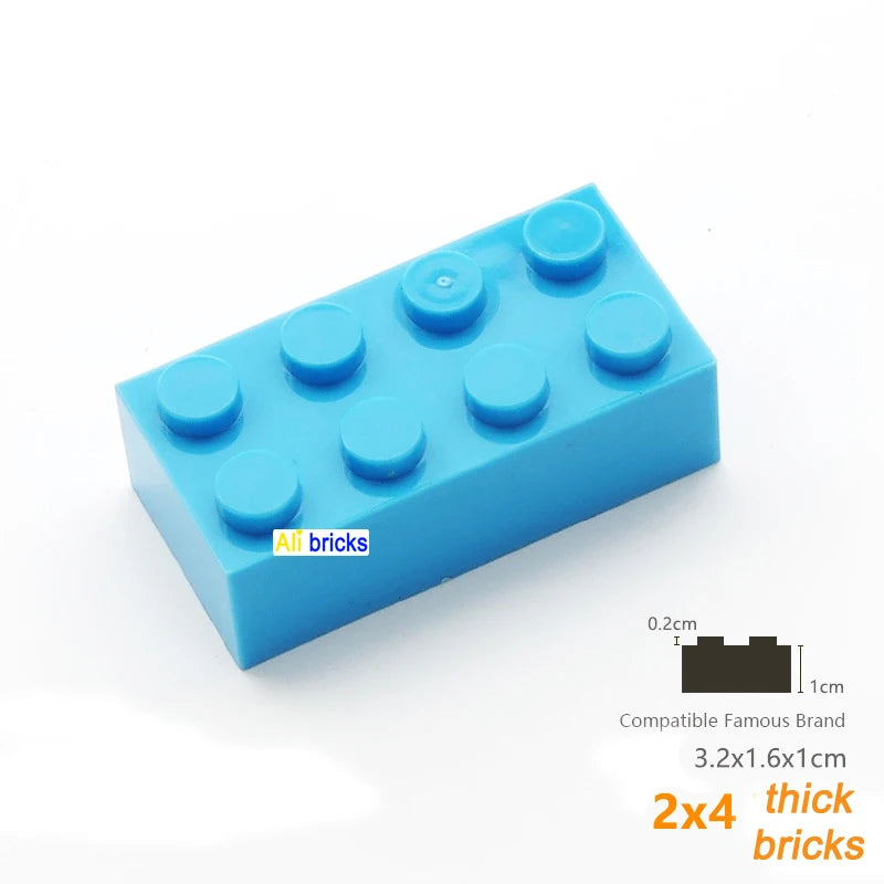 80pcs Bulk Building Blocks Thick Figures Bricks 2x4 Dots Educational Creative Size Compatible With 3001 Plastic Toy for Children