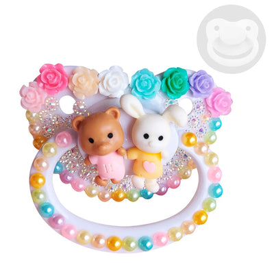 Luxury Adult Baby Pacifier Rabbit Design Pacifier Adult Baby Teether Silicone Pacifier Holder Dummy DDLG Daddy, Girl
