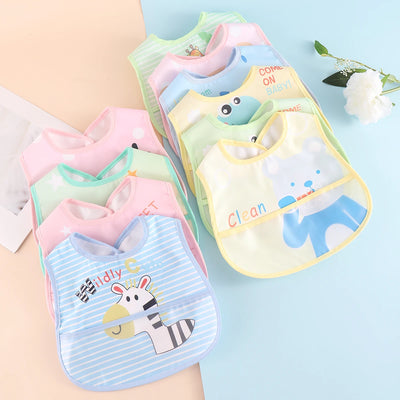 Random Mixed 3/5pcs Feeding Baby Bibs Waterproof No Sleeved Bibs for Baby Bib Saliva Boy Burp Cloths Newborn Slabbetjes Things