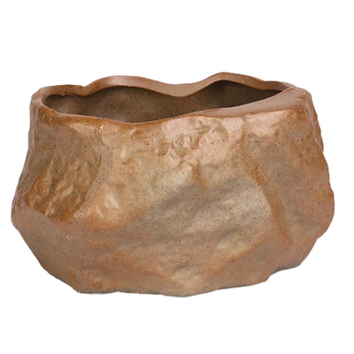 Ceramic Succulent Pot Wear Resistant Stone Shape Cactus Succulent Miniature Garden Bonsai for Home Office Table Desk Decoration