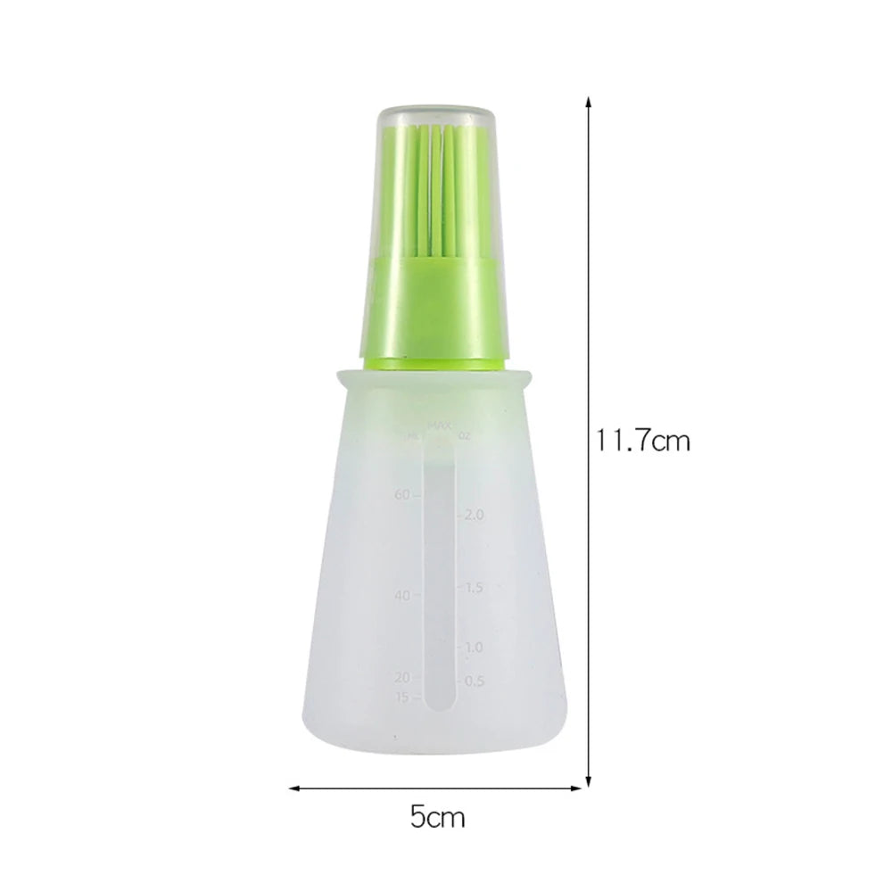 Silicone Oiler with Brush Seasoning Seasoning Sauce Brush with Scale oil Bottle BBQ Kitchenware Gadgets Grilling Frying Tools