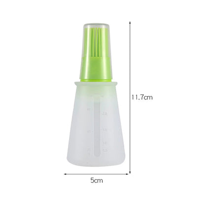 Silicone Oiler with Brush Seasoning Seasoning Sauce Brush with Scale oil Bottle BBQ Kitchenware Gadgets Grilling Frying Tools