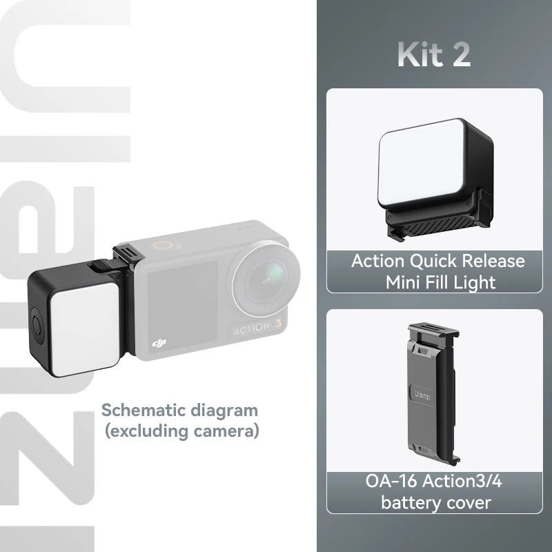 Ulanzi LM18 IPX5 Waterproof Underwater Led Video Fill Light 5600K for DJI Osmo Action 5/4/3 & Pocket 3 Action Camera Accessories