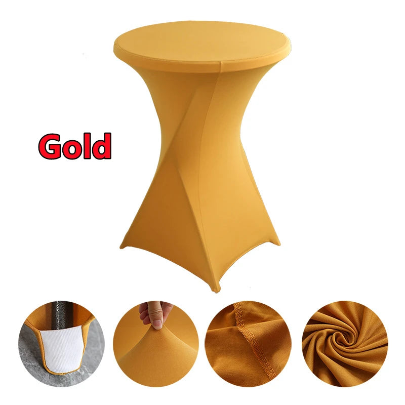 2/1PC Height Stretch Round Tablecloth Cocktail Table Cover Spandex Table Cloth Bar Hotel Party Wedding Elastic Table Cloth Decor