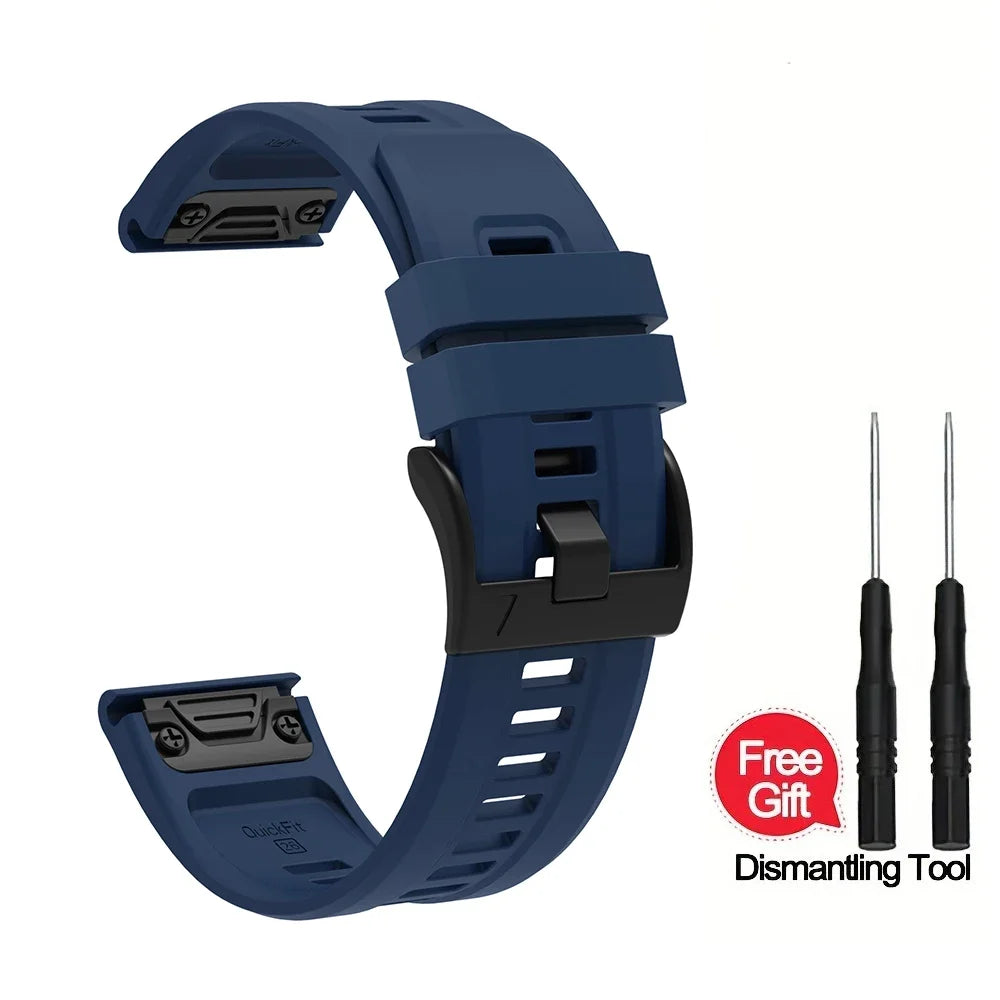 22mm 26mm Silicone Strap For Garmin Fenix 7X 7 Pro Solar/6X 6 Sapphire 5 5X Plus 3 3HR/Epix Approach S62 60 QuickFit Watch Band