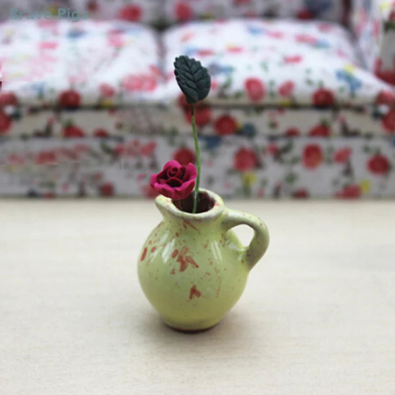 1:12 Miniature Ceramic Vase Dollhouse Diy Doll House Decor Accessories