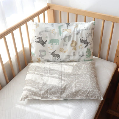 30X50CM BABY PILLOW AND CASE SET, COTTON PILLOWCASE AND PILLOW CORE WITH CARTOON PATTERN FOR KIDS BOYS AND GIRLS