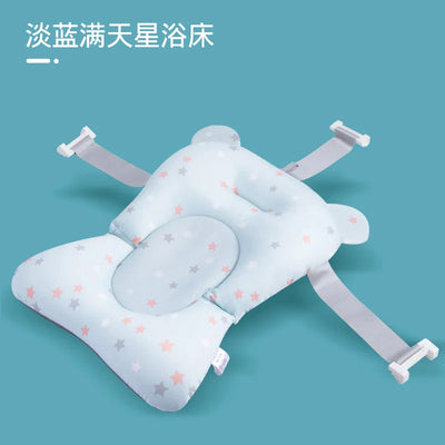 Baby Bath Seat Support Mat Foldable Baby Bath Tub Pad & Chair Newborn Bathtub Pillow Infant Anti-Slip Soft Comfort Body Cushion