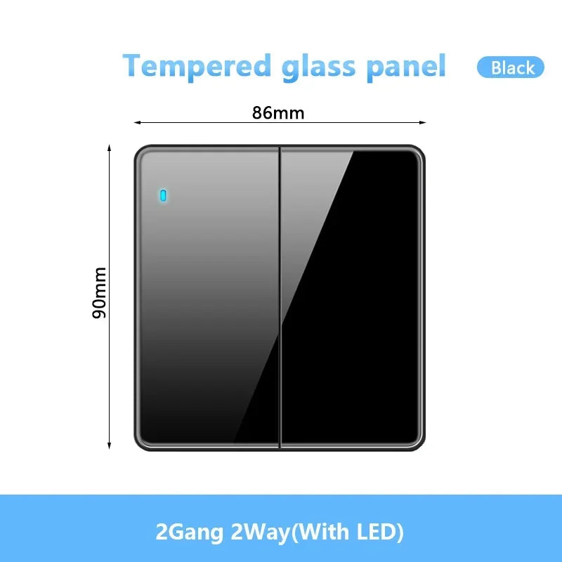 Black UK 18W Type-C Quick charge Socket Universal Double 3pin USB Power Outlet,220V Electrical Wall LED Light 2way Switch TV TEL