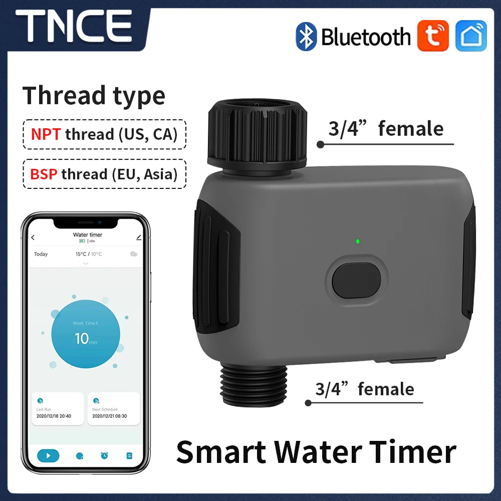 TNCE Smart Tuya Bluetooth Garden Water Timers  Rain Delay Programmable Automatic Sprinkler Drip Irrigation Valve Support Alexa