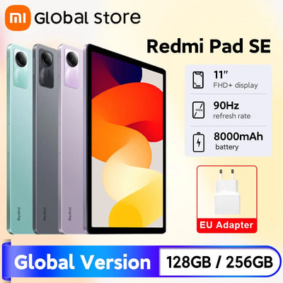 2025 Global Version Redmi Pad SE 128GB / 256GB Snapdragon® 680 Mi Tablet Quad speakers Dolby Atmos® 90Hz 11" Display 8000mAh
