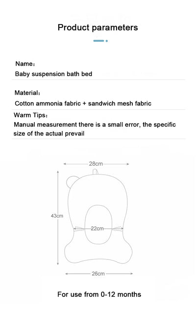 Baby Bath Seat Support Mat  Infant Anti-Slip Soft Comfort Body Cushion Foldable Baby Bath Tub Pad Chair Newborn Bathtub Pillow