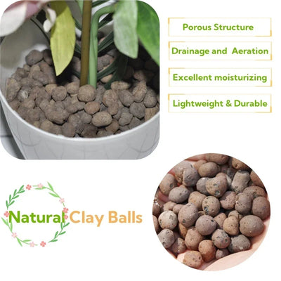 1L Organic Clay Balls Wer Substrate Expanded Clay, Hydroponic Gardening Plant Pot Orchids Drainage Aquaponic